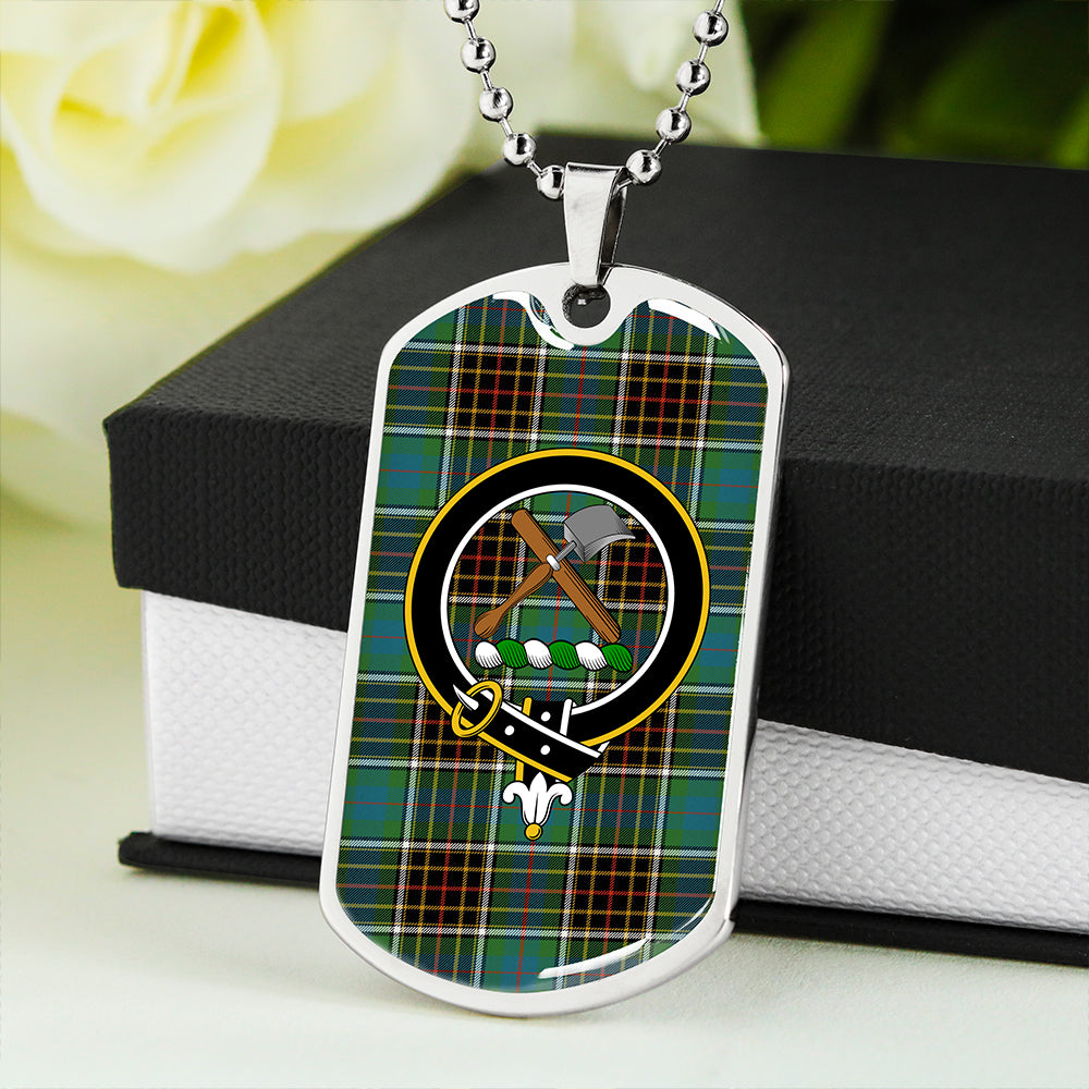 Hislop #2 Ancient Clan Badge Classic Tartan Dog Tag Necklace