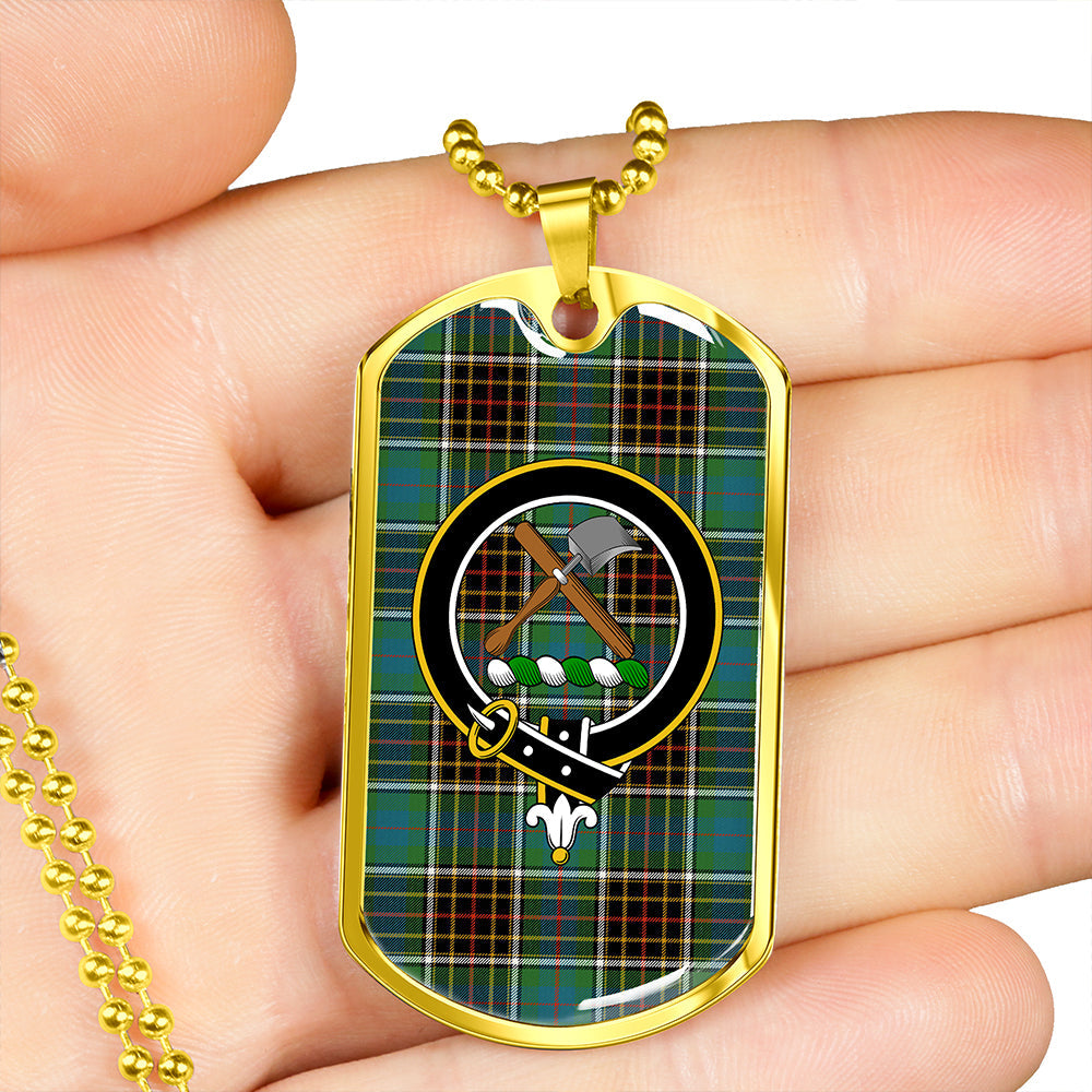 Hislop #2 Ancient Clan Badge Classic Tartan Dog Tag Necklace