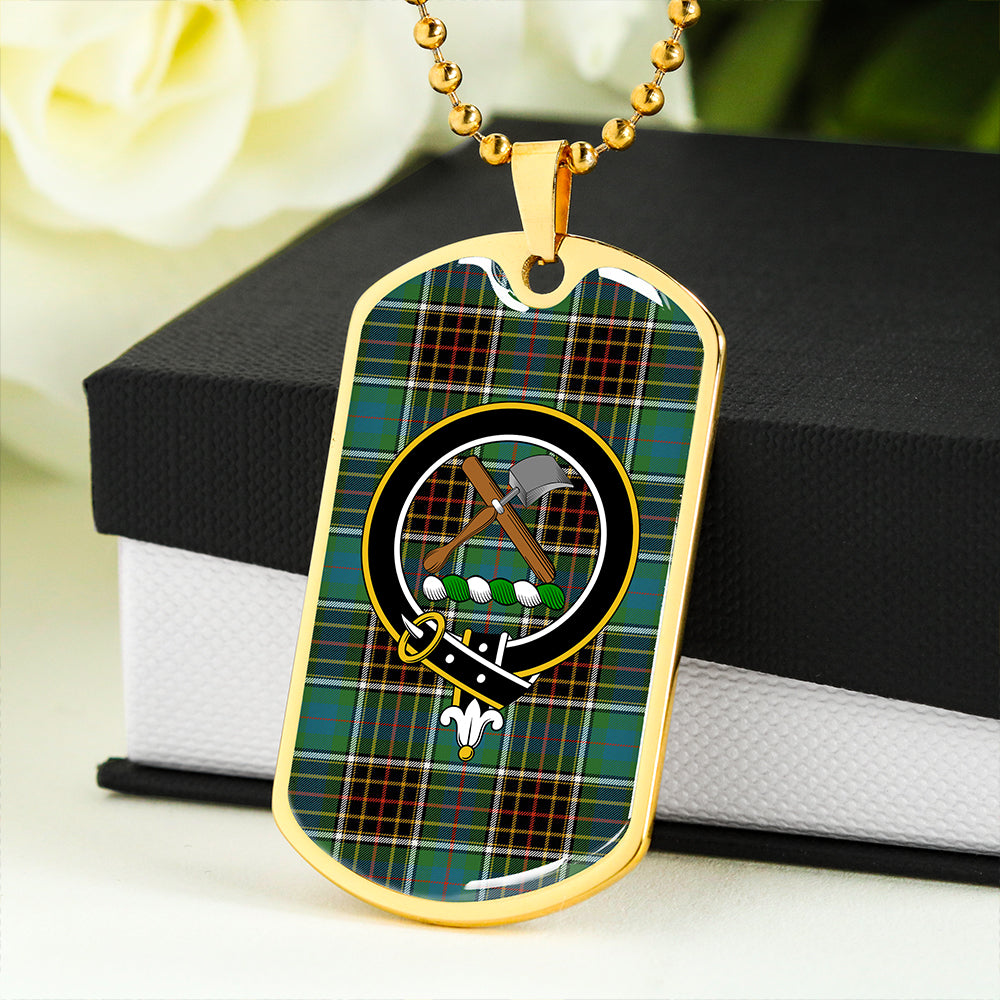 Hislop #2 Ancient Clan Badge Classic Tartan Dog Tag Necklace