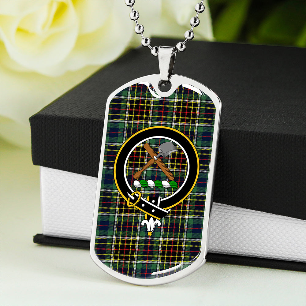 Hislop #2 Modern Clan Badge Classic Tartan Dog Tag Necklace