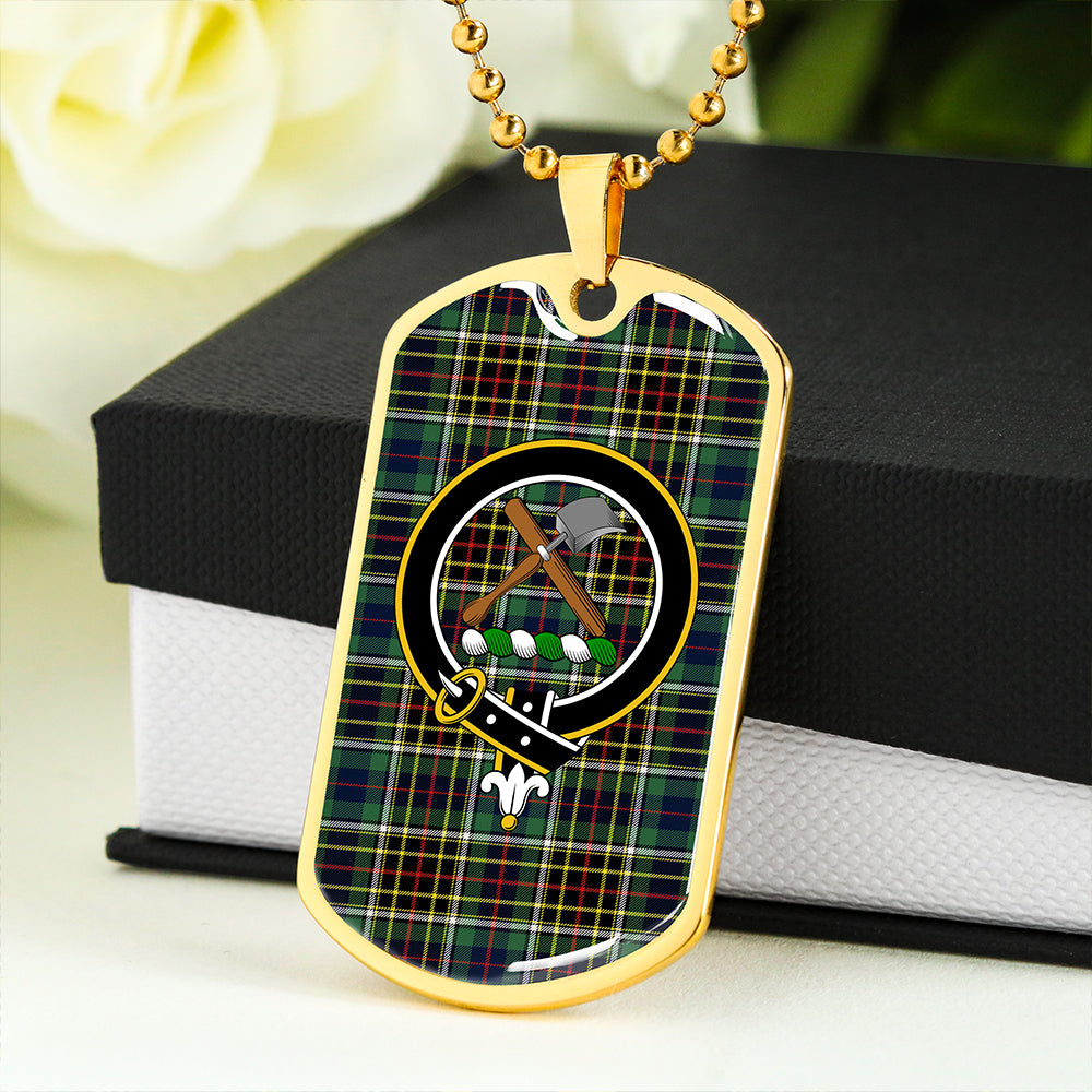 Hislop #2 Modern Clan Badge Classic Tartan Dog Tag Necklace