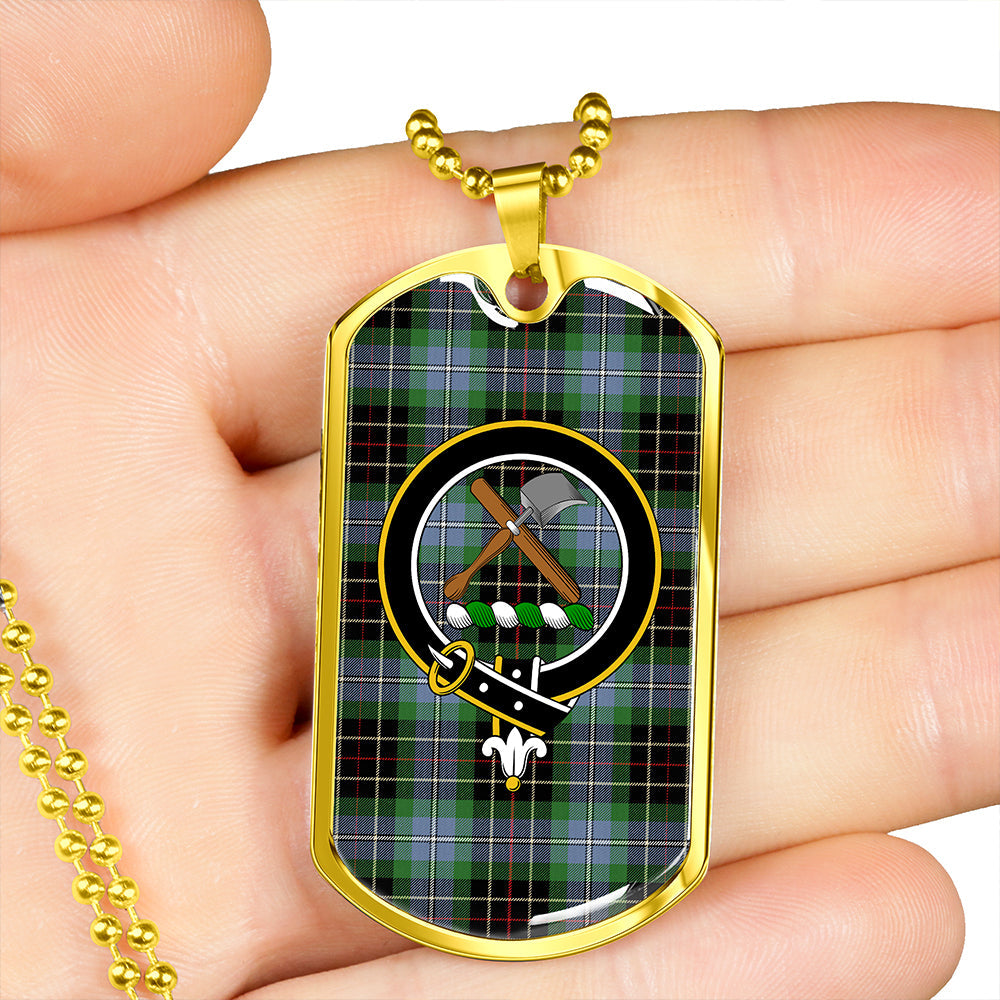 Hislop #3 Ancient Clan Badge Classic Tartan Dog Tag Necklace