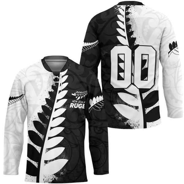 Custom New Zealand Rugby Hockey Jersey Silver Fern Style