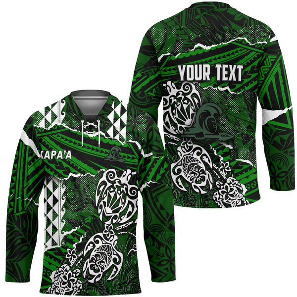 Hawaii Kapaa High School Custom Hockey Jersey Polynesian Turtle Style