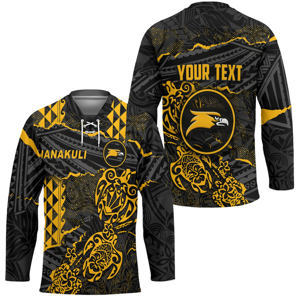 Hawaii Nanakuli High School Custom Hockey Jersey Polynesian Turtle Style