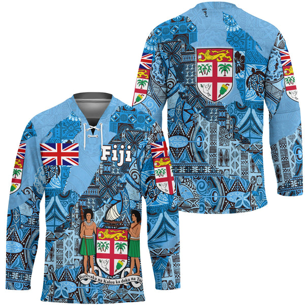 Fiji Flag & Coat Of Arms Hockey Jersey