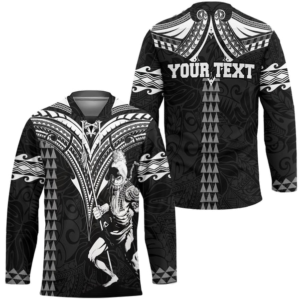 Custom Hawaii Ikaika Warrior Hockey Jersey Polynesian Tattoo Style