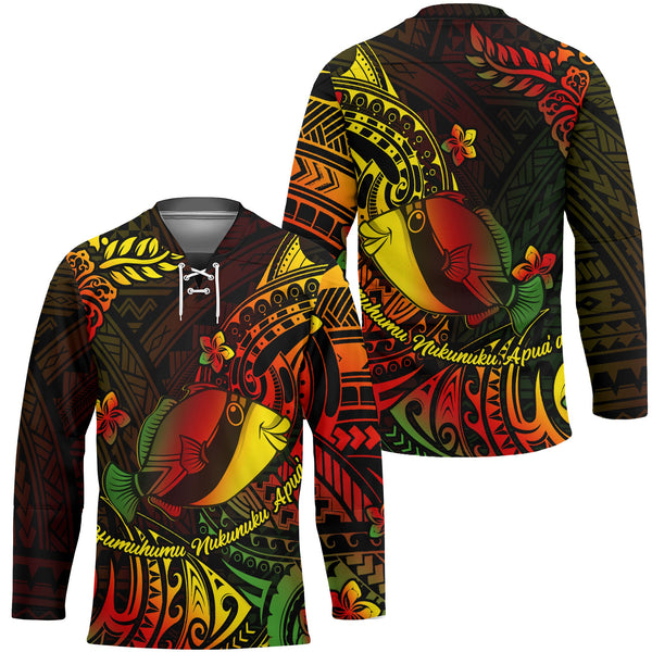 Hawaii Humuhumu Fish Hockey Jersey Reggae Style