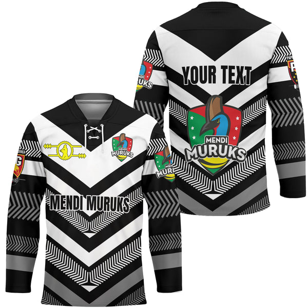 Custom Mendi Muruks Hockey Jersey Papua New Guinea Rugby Black & White Style