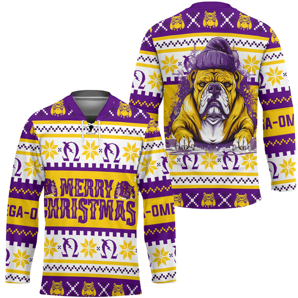 Fraternity Hockey Jersey - OPP Christmas Bulldog Hockey Jersey