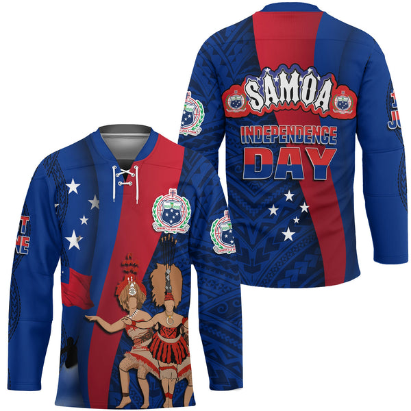 Samoa Independence Day Hockey Jersey Celebrating Dance Style