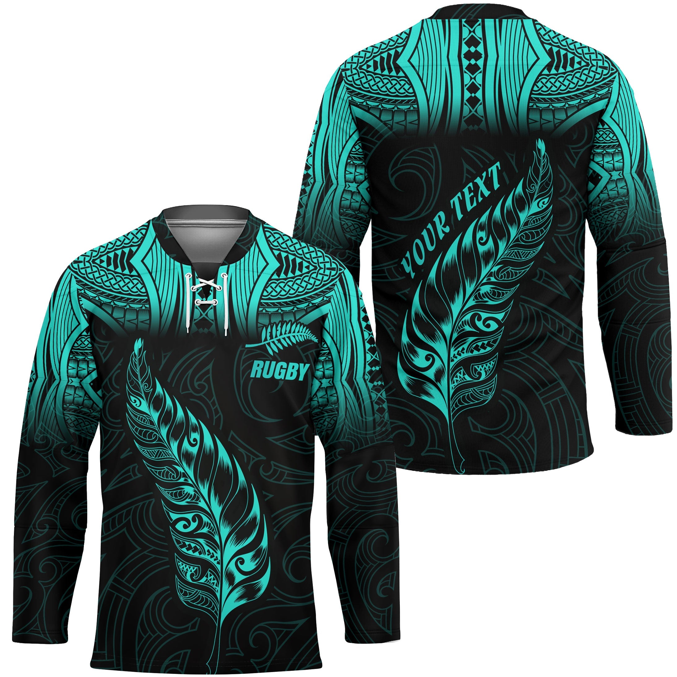 Custom New Zealand Rugby Hockey Jersey Maori Silver Fern Aotearoa - LH1