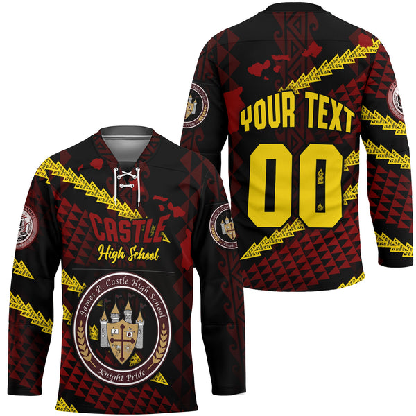 Hawaii Castle High School Custom Hockey Jersey Map Style