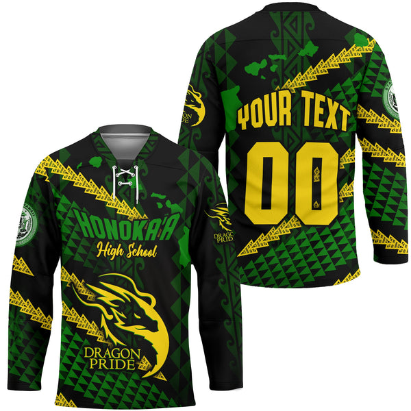 Hawaii Honoka High & Intermediate School Custom Hockey Jersey Map Style