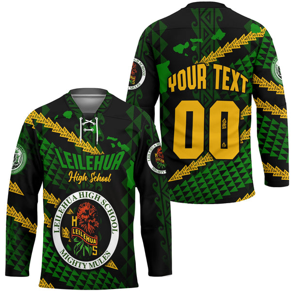 Hawaii Leilehua High School Custom Hockey Jersey Map Style