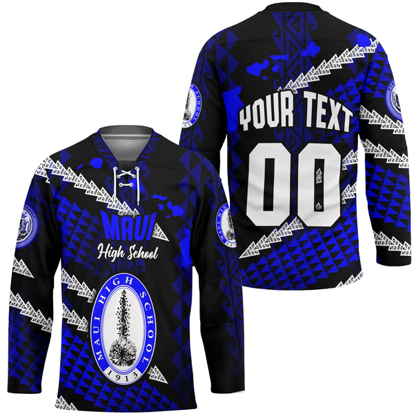 Hawaii Maui High School Custom Hockey Jersey Map Style