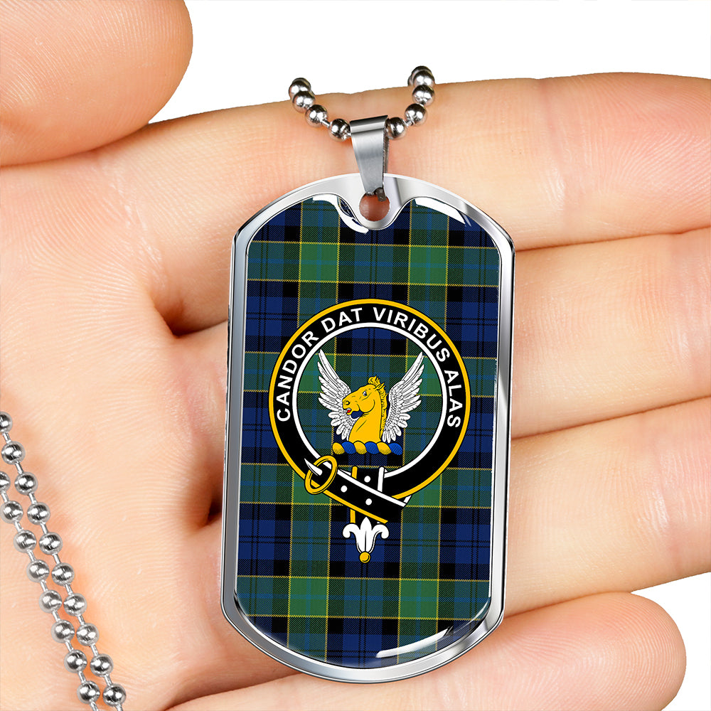 Hogarth Modern Clan Badge Classic Tartan Dog Tag Necklace