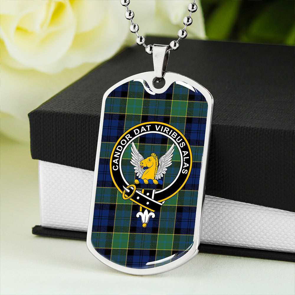 Hogarth Modern Clan Badge Classic Tartan Dog Tag Necklace