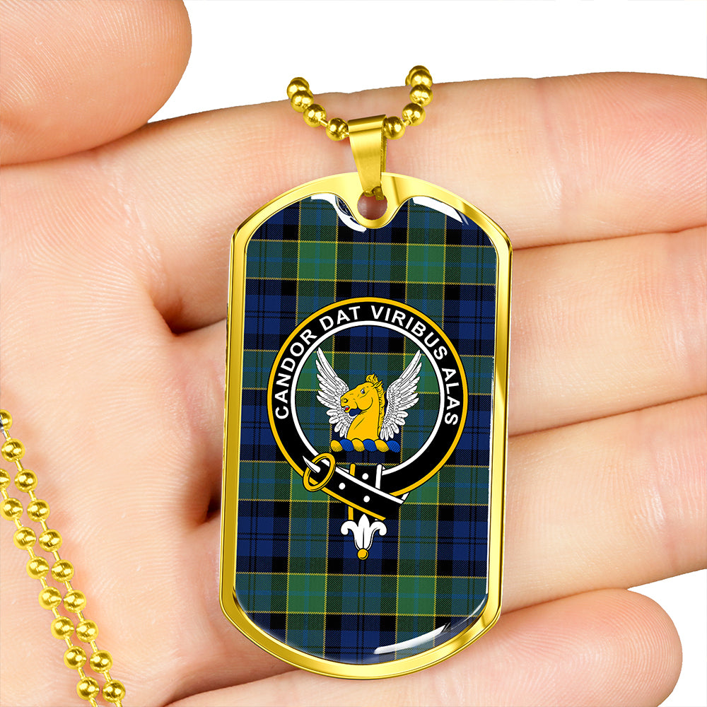 Hogarth Modern Clan Badge Classic Tartan Dog Tag Necklace