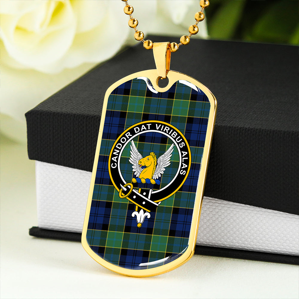 Hogarth Modern Clan Badge Classic Tartan Dog Tag Necklace