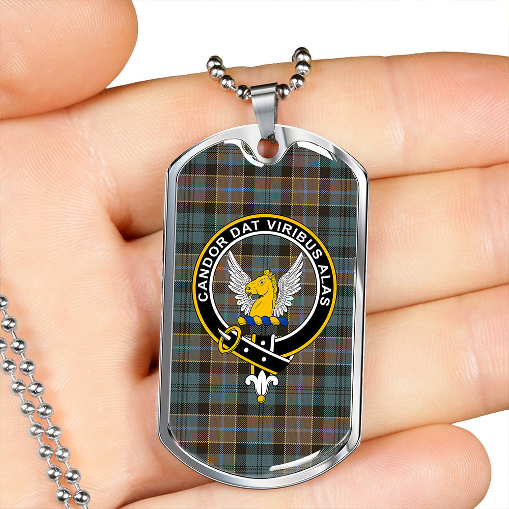 Hogarth Weathered Clan Badge Classic Tartan Dog Tag Necklace