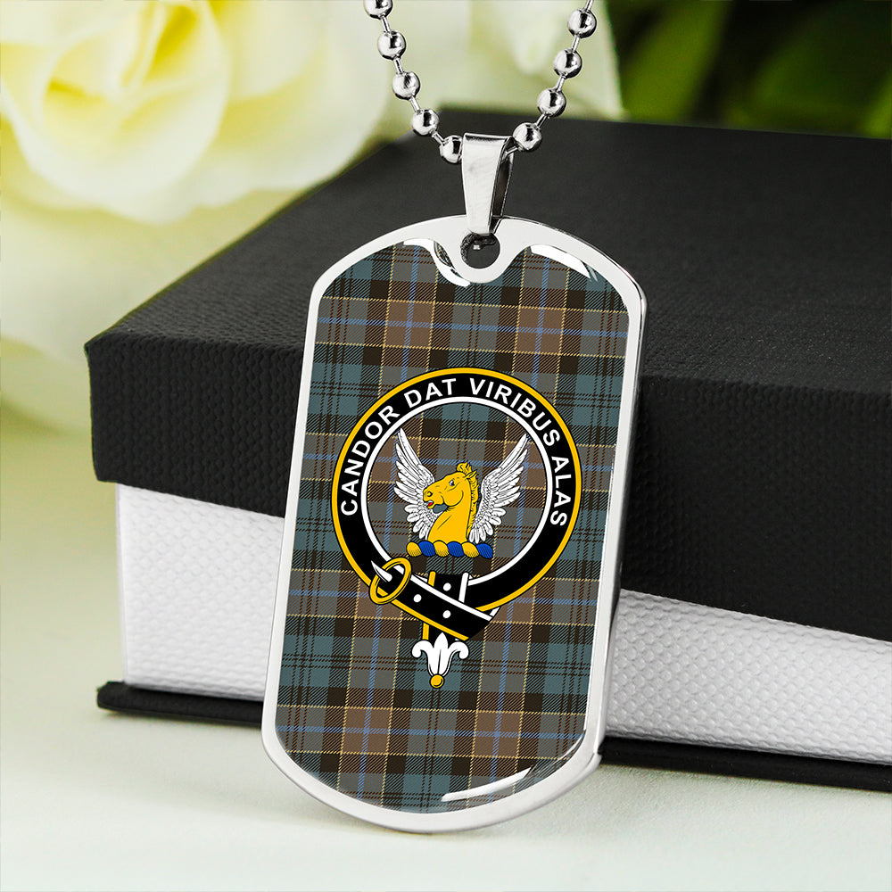 Hogarth Weathered Clan Badge Classic Tartan Dog Tag Necklace