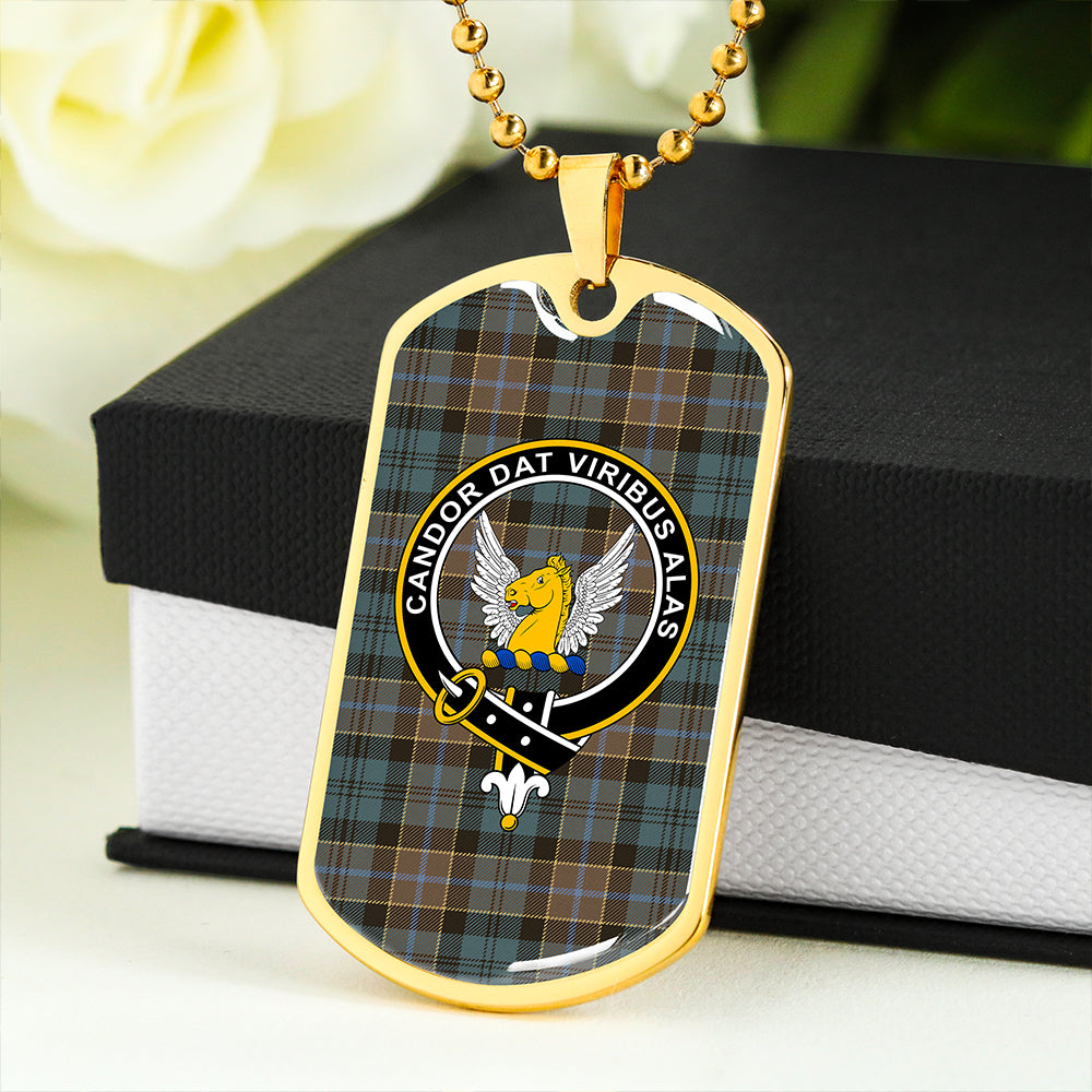 Hogarth Weathered Clan Badge Classic Tartan Dog Tag Necklace