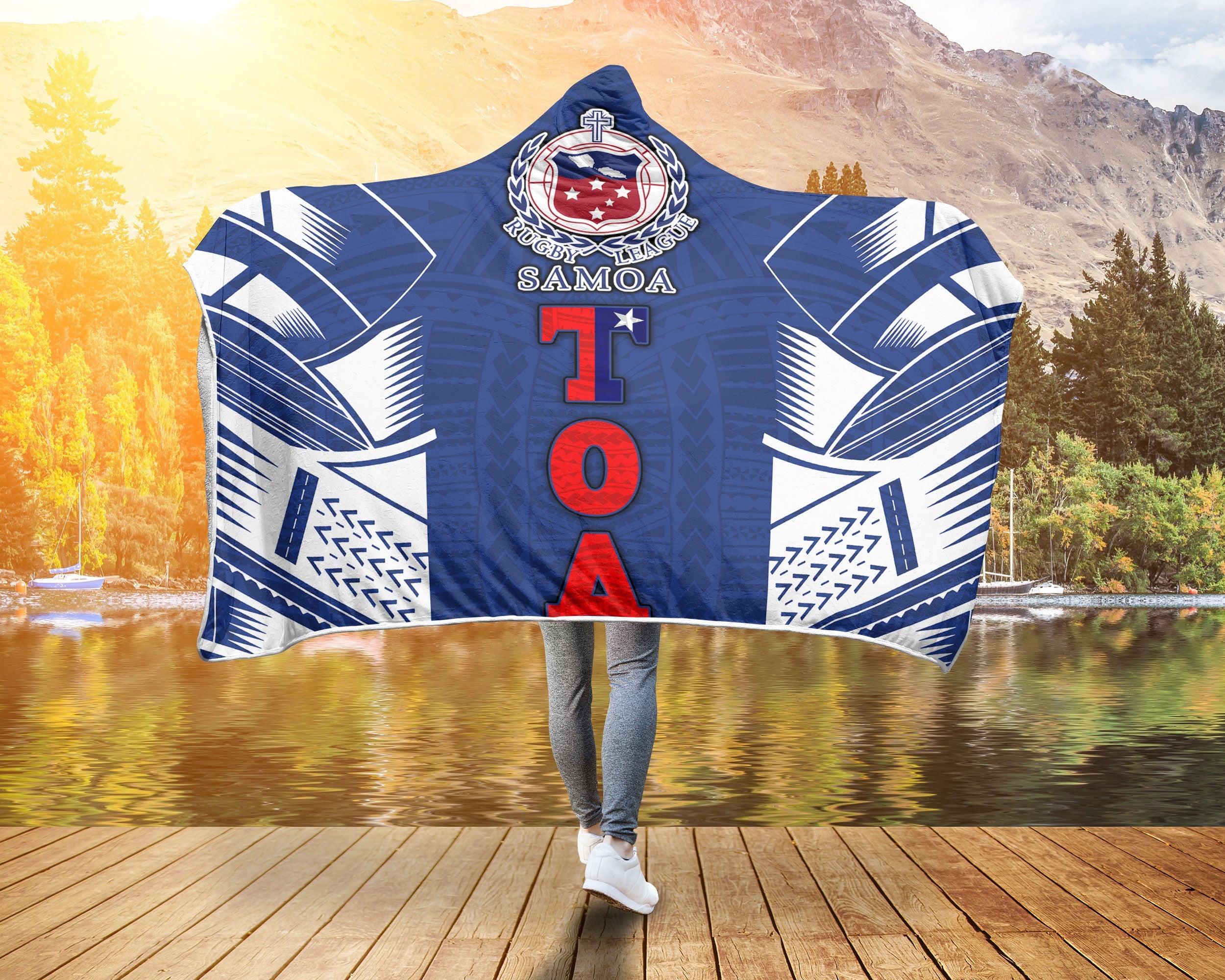 TOA Samoa Rugby Hooded Blanket