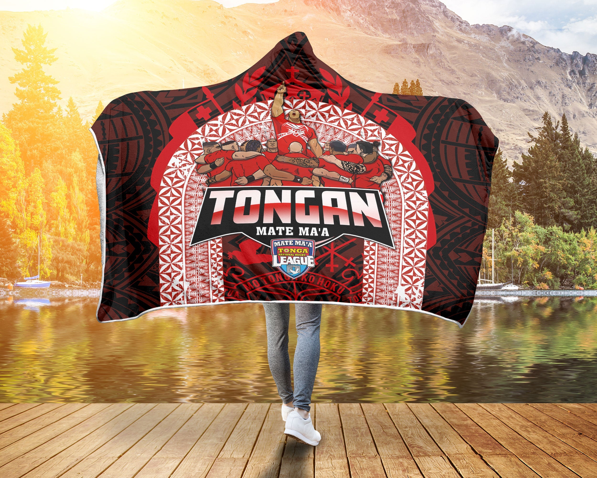 Tonga Mate Ma'a Rugby League Hooded Blanket