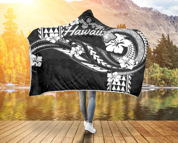 Hawaii Seal Hooded Blanket Turtle & Map Style