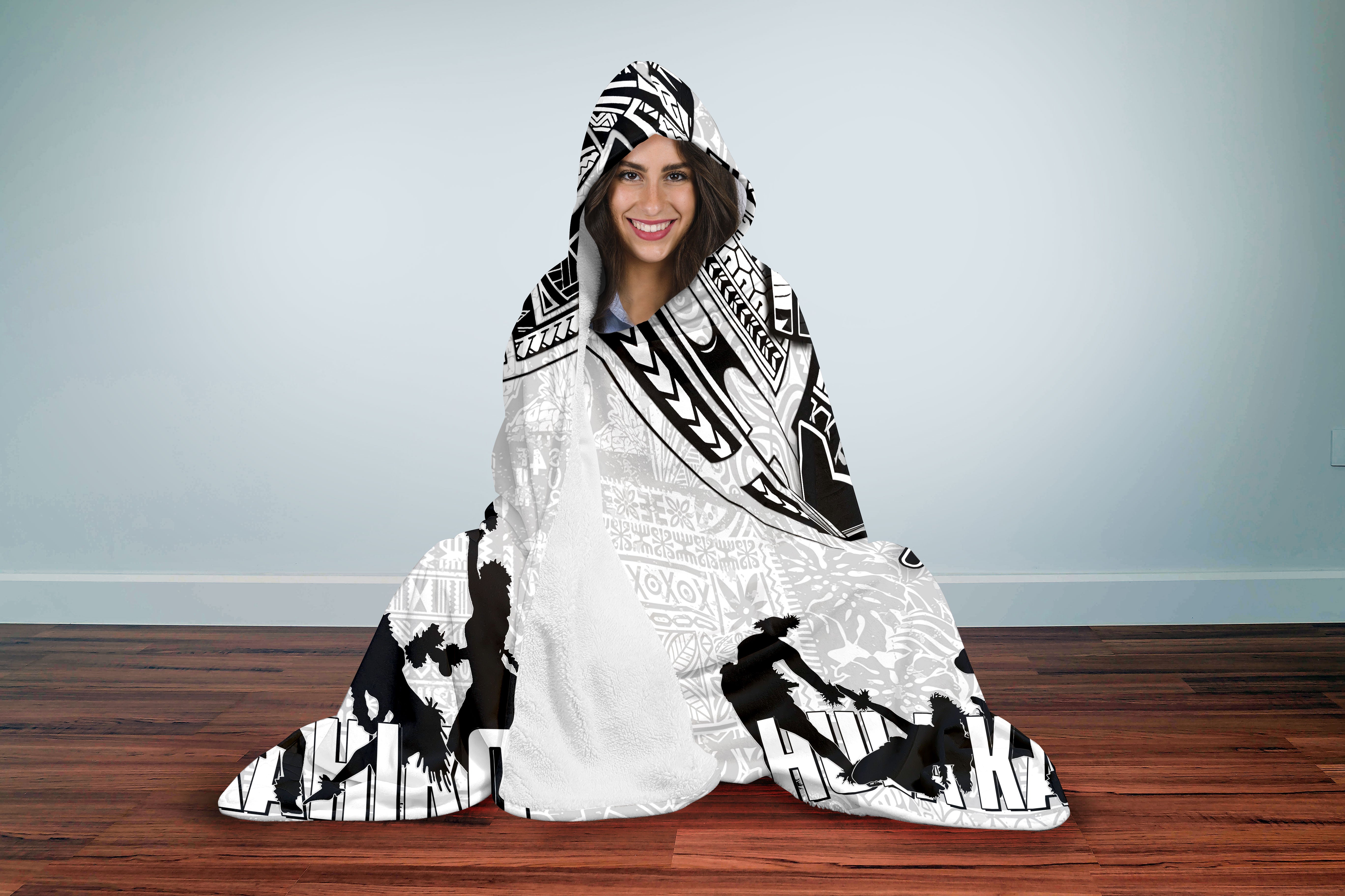 Hawaiian Hula Kahiko Hooded Blanket