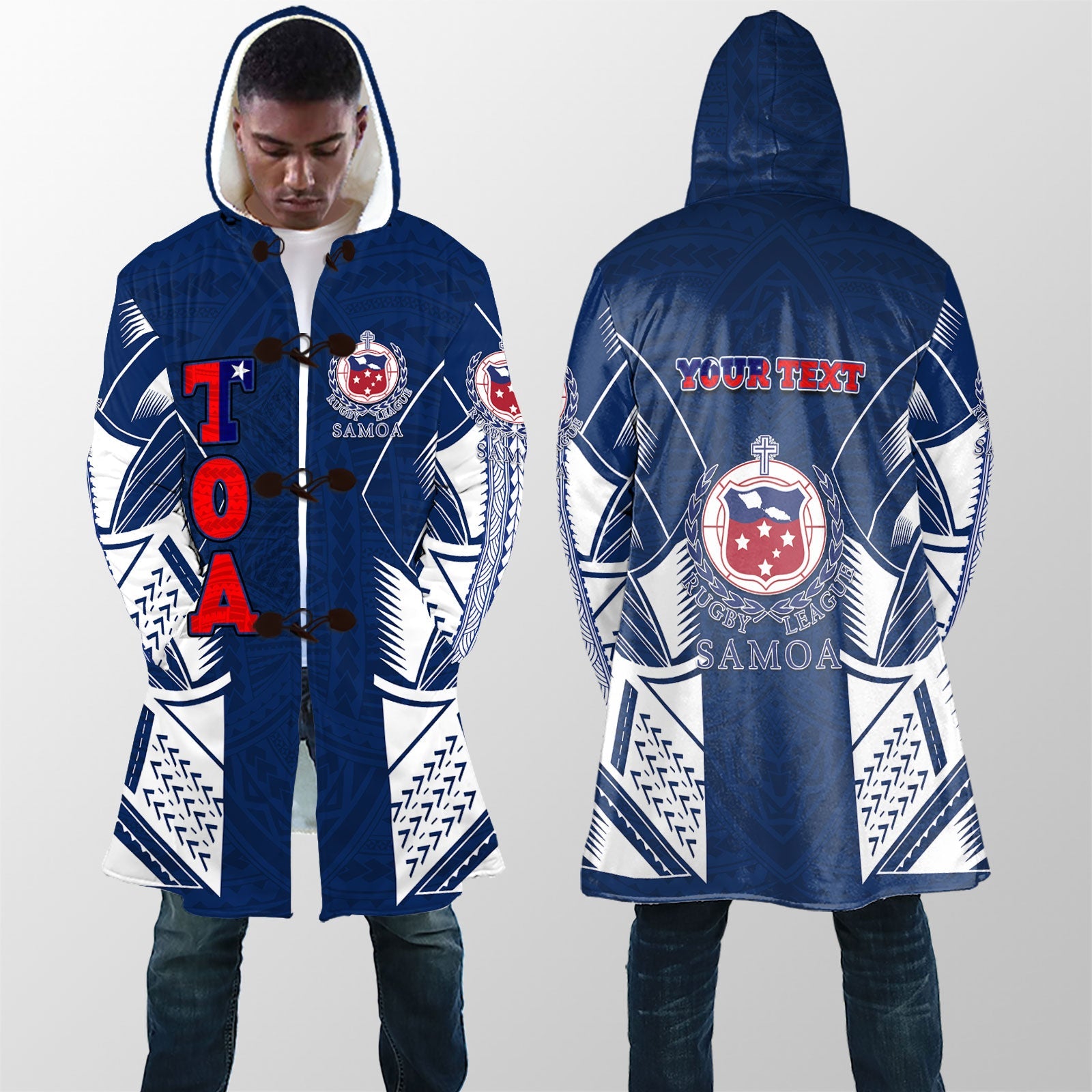 Custom TOA Samoa Rugby Hooded Coat