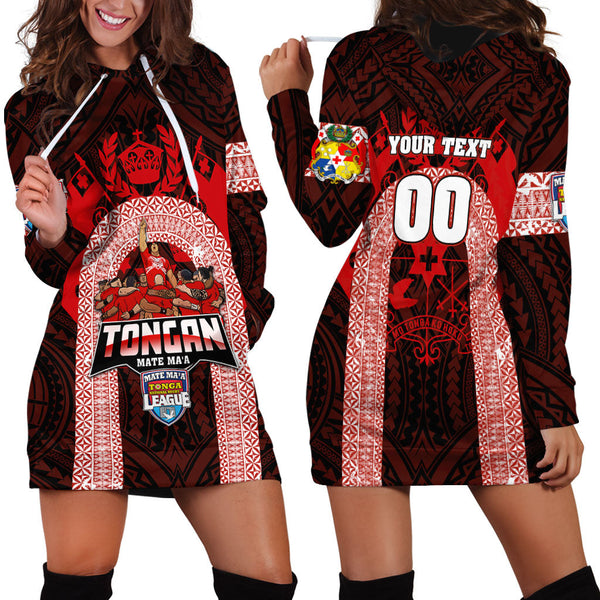 Custom Tonga Mate Ma'a Rugby League Hoodie Dress