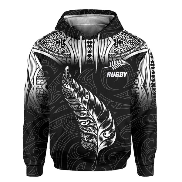 Custom New Zealand Rugby Hoodie Maori Silver Fern Aotearoa - LH1