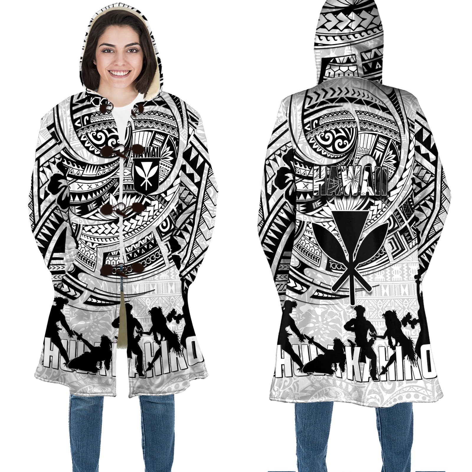 Hawaiian Hula Kahiko Hooded Coat