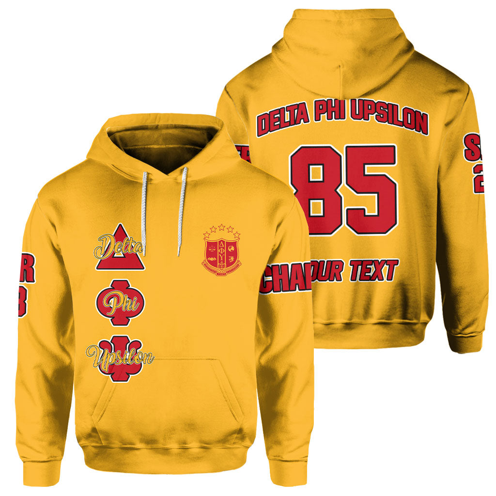 Fraternity Hoodie - Personalized Delta Phi Upsilon Hoodie Original Yellow Style