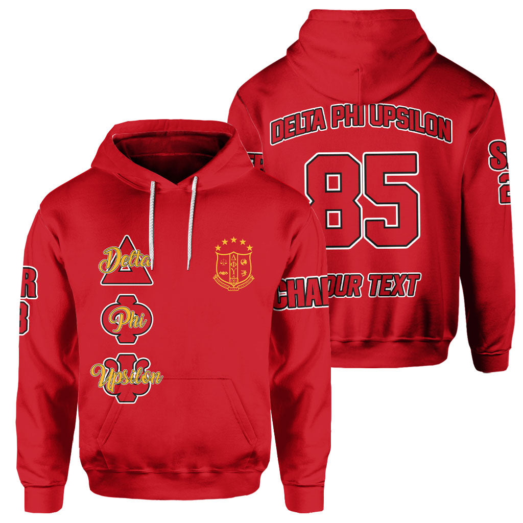 Fraternity Hoodie - Personalized Delta Phi Upsilon Hoodie Original Red Style