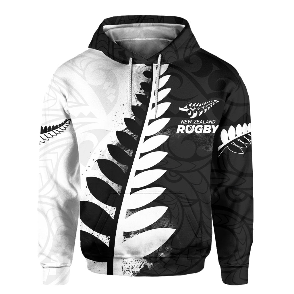 Custom New Zealand Rugby Hoodie Silver Fern Style