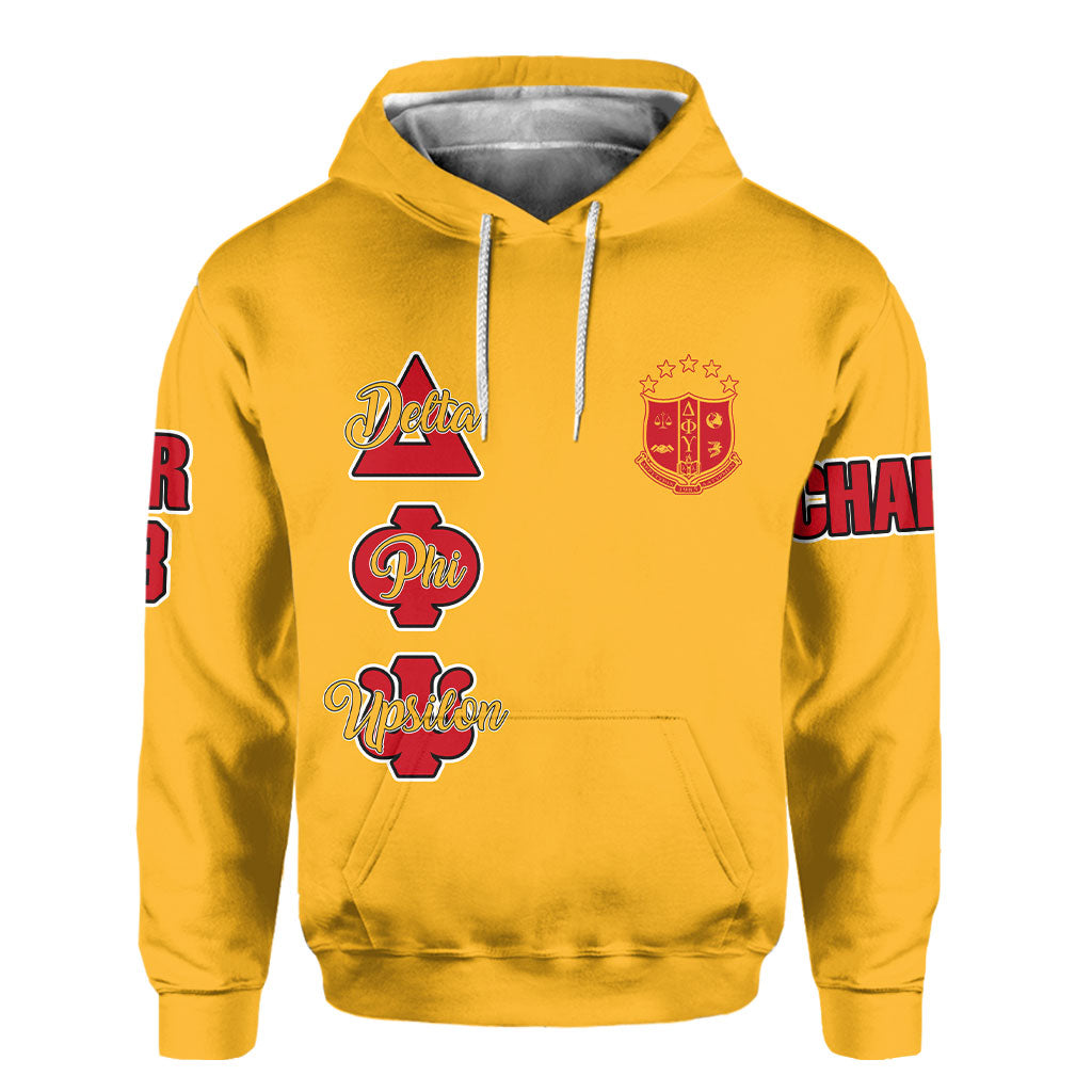 Fraternity Hoodie - Personalized Delta Phi Upsilon Hoodie Original Yellow Style