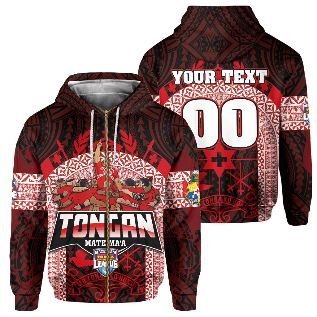 Custom Tonga Mate Ma'a Rugby League Zip Hoodie