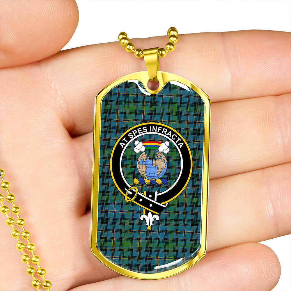 Hope Vere Ancient Clan Badge Classic Tartan Dog Tag Necklace