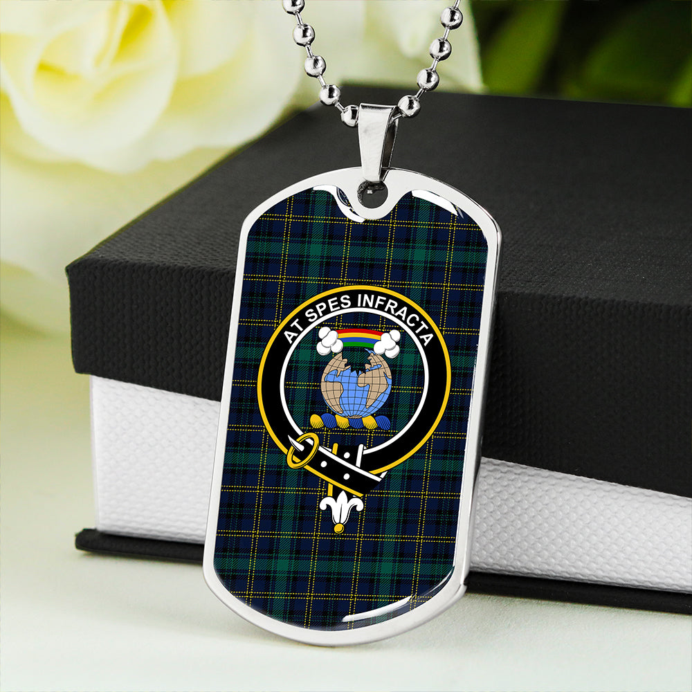 Hope Vere Modern Clan Badge Classic Tartan Dog Tag Necklace