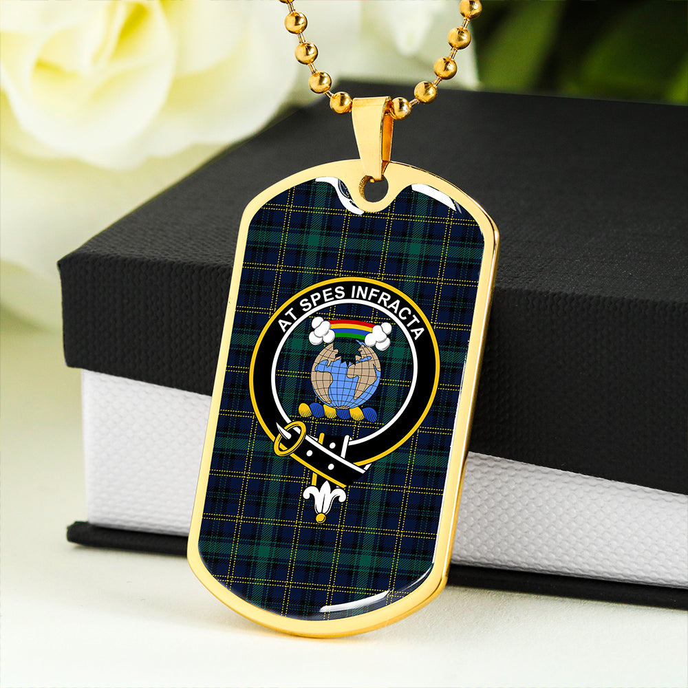 Hope Vere Modern Clan Badge Classic Tartan Dog Tag Necklace