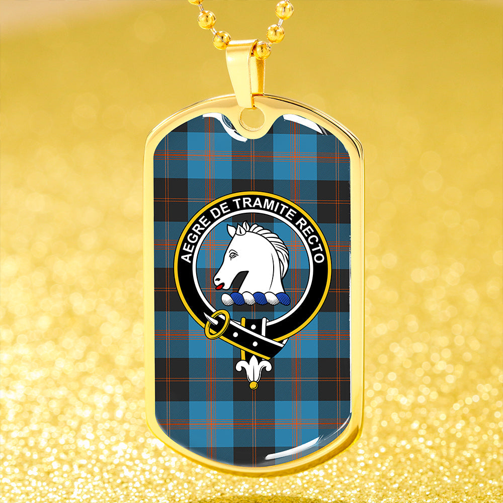 Horsburgh Clan Badge Classic Tartan Dog Tag Necklace