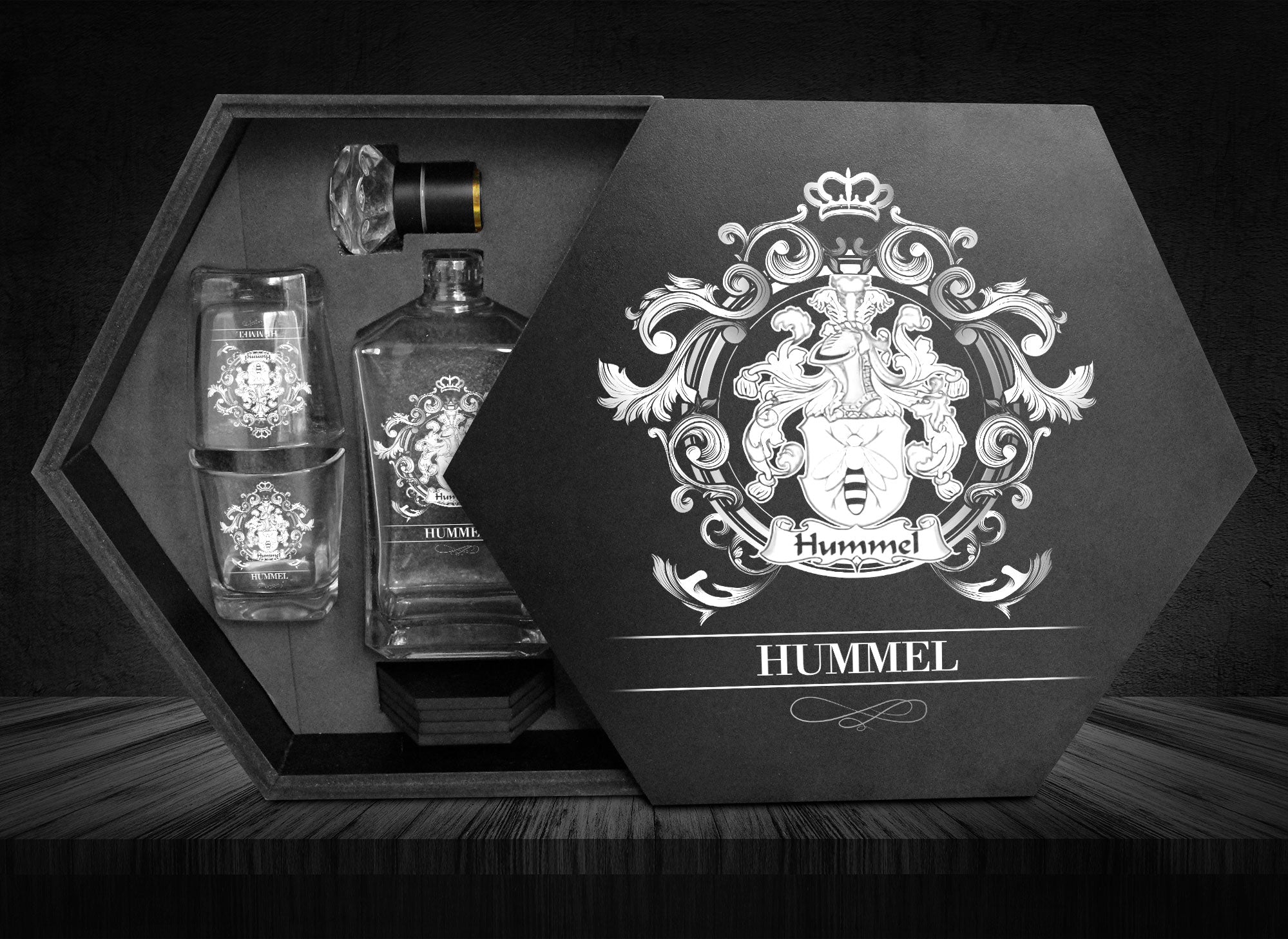 Hummel Family Crest German Decanter Set