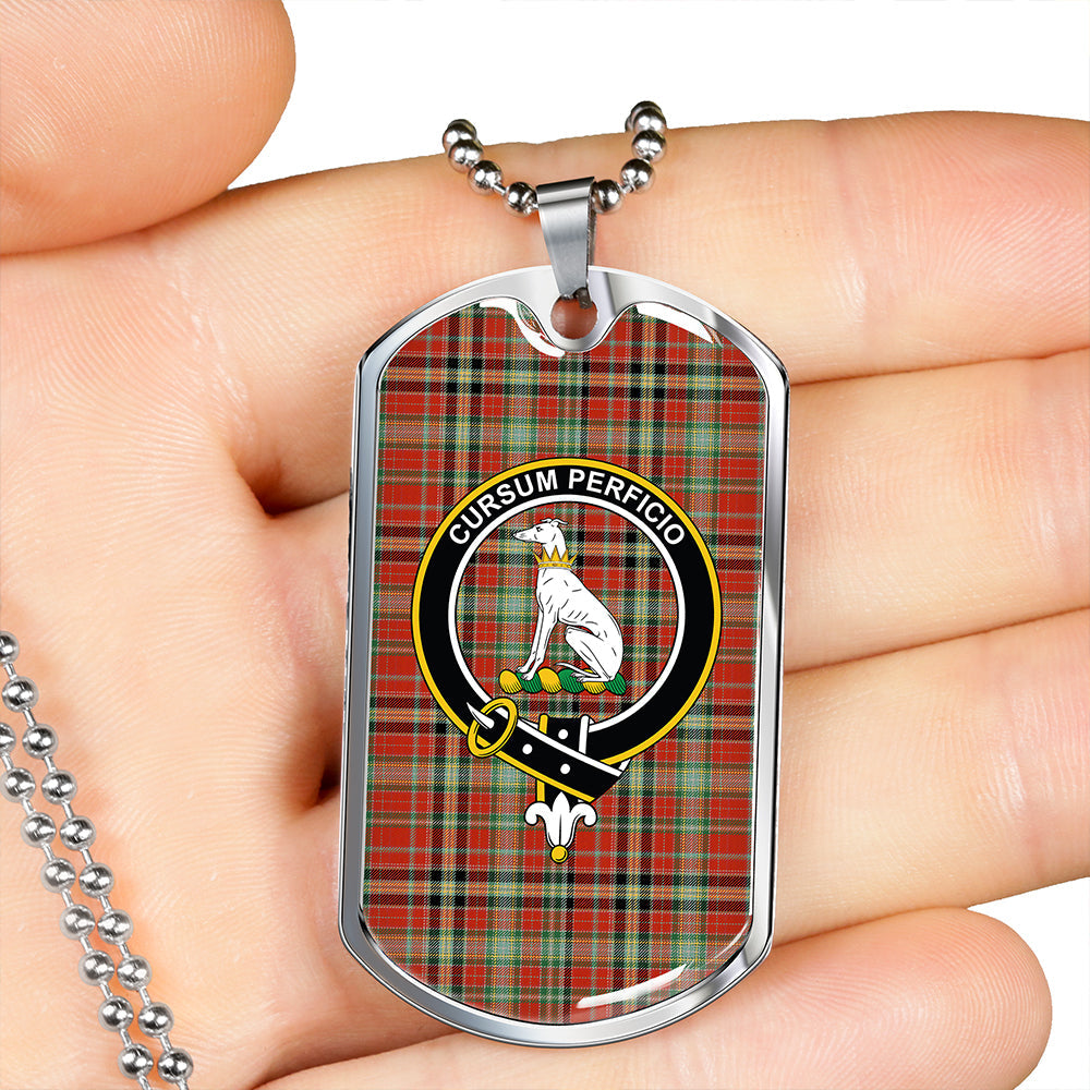 Hunter 1775 Ancient Clan Badge Classic Tartan Dog Tag Necklace