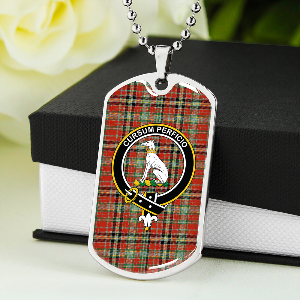 Hunter 1775 Ancient Clan Badge Classic Tartan Dog Tag Necklace
