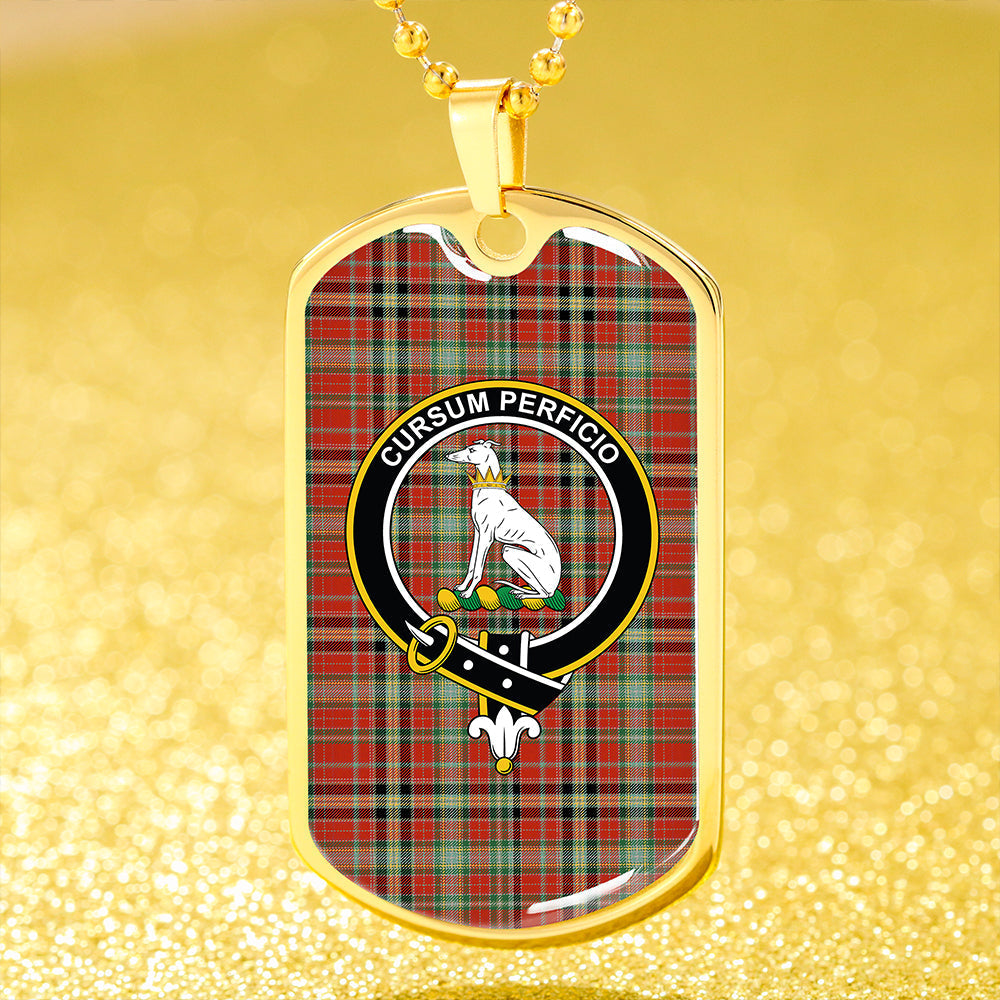 Hunter 1775 Ancient Clan Badge Classic Tartan Dog Tag Necklace