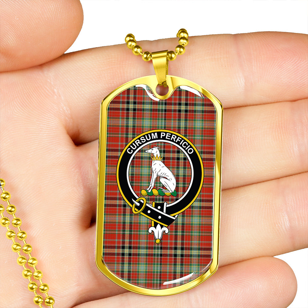 Hunter 1775 Ancient Clan Badge Classic Tartan Dog Tag Necklace