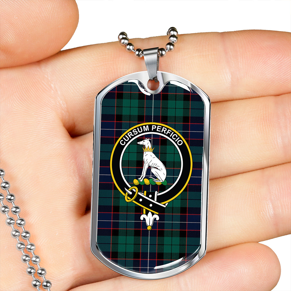 Hunter Modern Clan Badge Classic Tartan Dog Tag Necklace